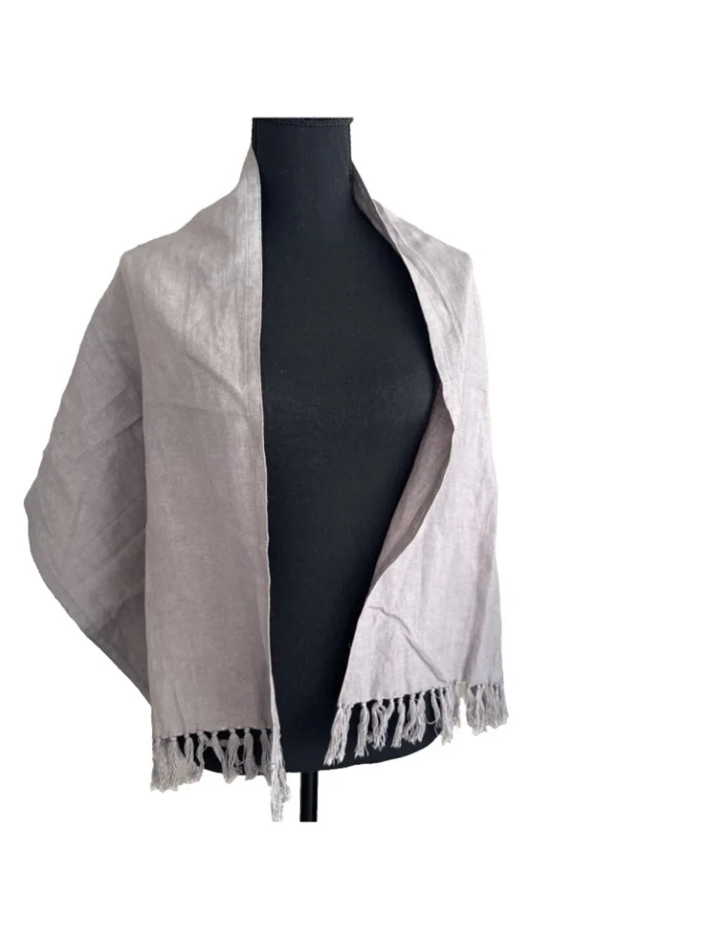 Dr Flax Gray Fine 100% European Washed Linen Scarf Wrap Shawl 60